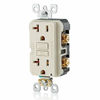 Picture of Leviton GFNT2-T Self-Test SmartlockPro Slim GFCI Non-Tamper-Resistant Receptacle with LED Indicator, Wallplate Included, 20-Amp, Light Almond