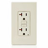 Picture of Leviton GFNT2-T Self-Test SmartlockPro Slim GFCI Non-Tamper-Resistant Receptacle with LED Indicator, Wallplate Included, 20-Amp, Light Almond