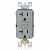 Picture of Leviton GFNT2-GY Self-Test SmartlockPro Slim GFCI Non-Tamper-Resistant Receptacle with LED Indicator, Wallplate Included, 20-Amp, Grey