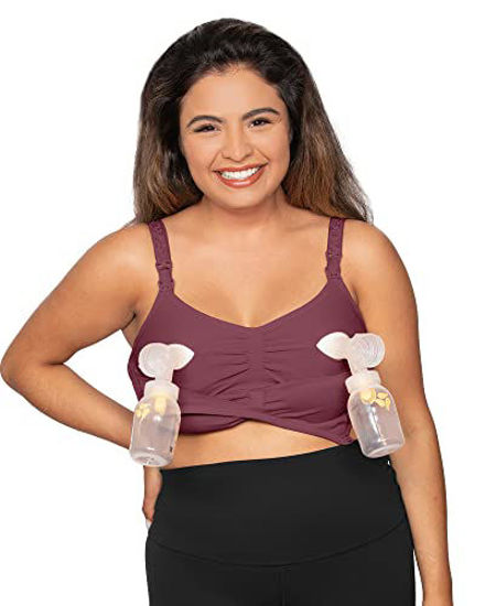 Sublime Busty Hands Free Pumping Bra | Patented All-in-One Pumping &  Nursing Bra with EasyClip for F, G, H, I Cup (Fig, X-Large Busty)