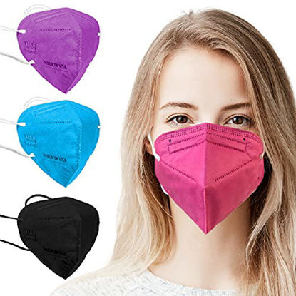 Picture of 5 Layer Protection Breathable Face Mask (Hot Pink) - Made in USA - Comfortable Elastic Ear Loop | Bandanna Replacement | For Travel and Personal Care (20 pcs)