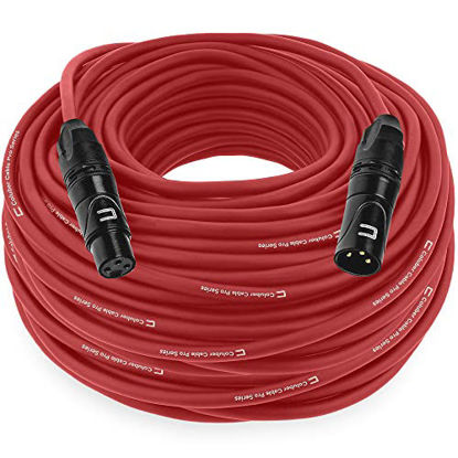 Picture of Balanced XLR Cable Male to Female - 150 Feet Red - Pro 3-Pin Microphone Connector for Powered Speakers, Audio Interface or Mixer for Live Performance & Recording