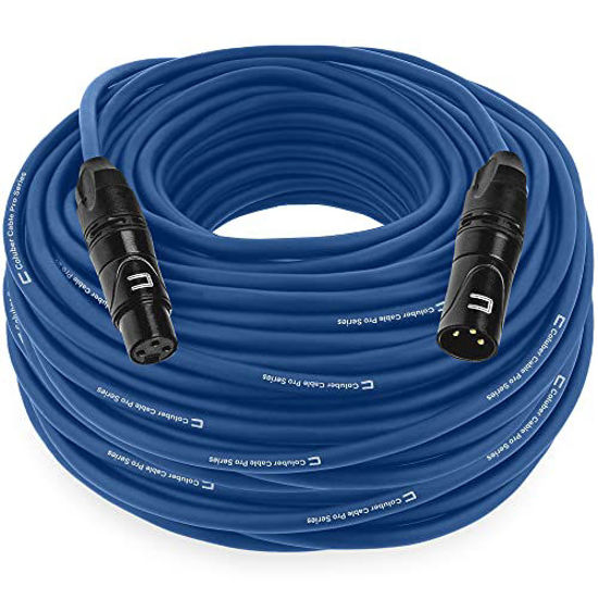 Picture of Balanced XLR Cable Male to Female - 150 Feet Blue - Pro 3-Pin Microphone Connector for Powered Speakers, Audio Interface or Mixer for Live Performance & Recording