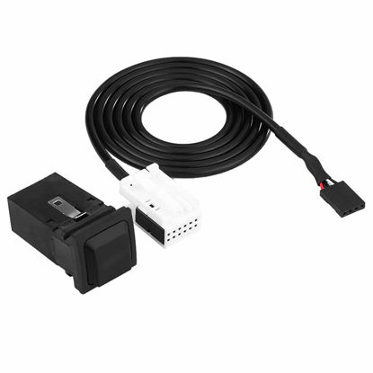 Picture of Bediffer 1pcs AUX Adapter Cable with 1 Switch Socket, Car USB AUX Audio Cable Switch and Cable for RCD510 RCD310 MK5 MK6 5KD035724, in-Vehicle Technology/GPS