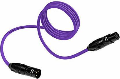 Picture of Balanced XLR Cable Male to Female - 30 Feet Purple - Pro 3-Pin Microphone Connector for Powered Speakers, Audio Interface or Mixer for Live Performance & Recording