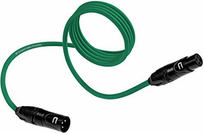 Picture of Balanced XLR Cable Male to Female - 30 Feet Green - Pro 3-Pin Microphone Connector for Powered Speakers, Audio Interface or Mixer for Live Performance & Recording