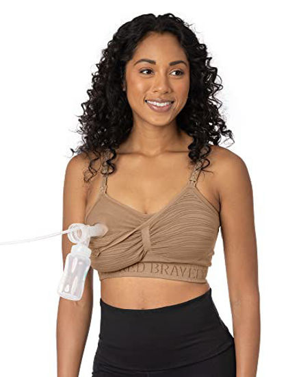 GetUSCart- Kindred Bravely Sublime Hands Free Pumping Bra  Patented  All-in-One Pumping & Nursing Bra with EasyClip (Latte, Large)