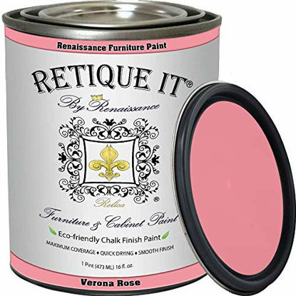 Picture of Retique It Chalk Furniture Paint by Renaissance DIY, 32 oz (Quart), 53 Verona Rose