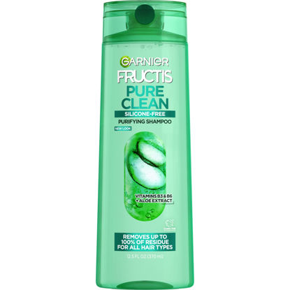 Picture of Garnier Fructis Pure Clean Shampoo, Paraben-Free Silicone-Free with Aloe Extract and Vitamin E, 12.5 Fl Oz Bottle