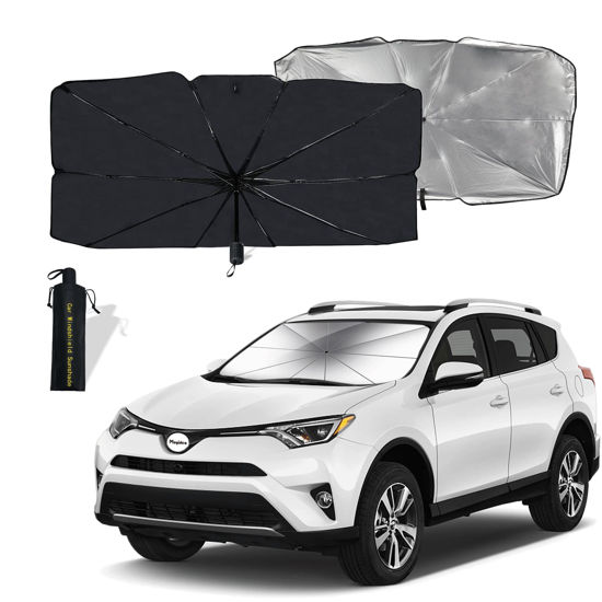 GetUSCart- Moyidea Windshield Sun Shade Foldable Umbrella Reflective  Sunshade for Car Front Window Blocks UV Rays Heat Keep Vehicle Cool, Fits  Most Vans SUVs