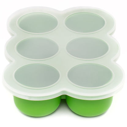 Picture of WeeSprout Silicone Baby Food Freezer Tray with Clip-on Lid - Perfect Storage Container for Homemade Baby Food, Vegetable & Fruit Purees, and Breast Milk