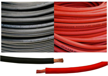Picture of 8 Gauge 8 AWG 5 Feet Black + 5 Feet Red Welding Battery Pure Copper Flexible Cable Wire - Car, Inverter, RV, Solar
