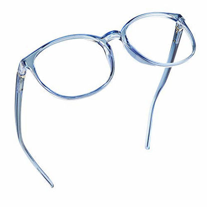 Picture of LifeArt Blue Light Blocking Glasses, Anti Eyestrain, Computer Reading Glasses with Spring Hinge, Gaming Glasses, TV Glasses for Women Men, Anti Glare (Light Blue, 0.50 Magnification)