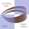 Picture of Brown 2 Inch Wide Leather Like Headband Solid Hair band for Women and Girls