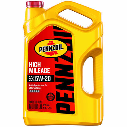 Picture of Pennzoil High Mileage Synthetic Blend 5W-20 Motor Oil for Vehicles Over 75K Miles (5-Quart, Single-Pack)