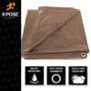 Picture of Multipurpose Protective Cover Brown Poly Tarp 12' x 12' - Durable, Water Resistant, Weather Resistant - 5 Mil Thick Polyethylene - by Xpose Safety