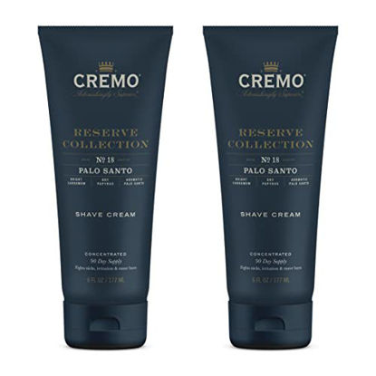 Picture of Cremo Barber Grade Palo Santo (Reserve Collection) Shave Cream, Astonishingly Superior Ultra-Slick Shaving Cream Fights Nicks, Cuts and Razor Burn, 6 Fl Oz (2 Pack)