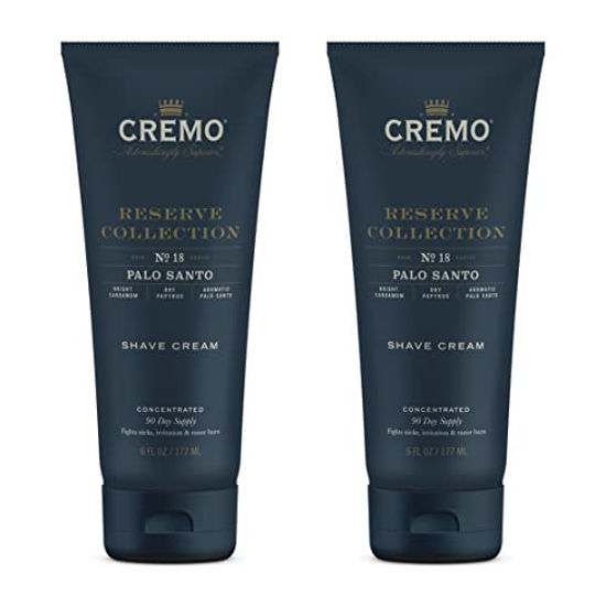 Picture of Cremo Barber Grade Palo Santo (Reserve Collection) Shave Cream, Astonishingly Superior Ultra-Slick Shaving Cream Fights Nicks, Cuts and Razor Burn, 6 Fl Oz (2 Pack)