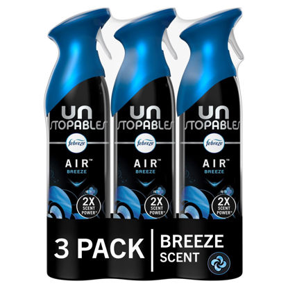 Picture of Febreze Air Freshener Spray, Unstopables Breeze Scent, Odor Eliminator for Strong Odor, 8.8 oz (Pack of 3)
