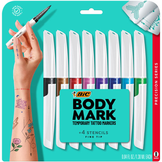 BIC BodyMark Temporary Tattoo Marker Fine Tip Black  Amazonin Beauty