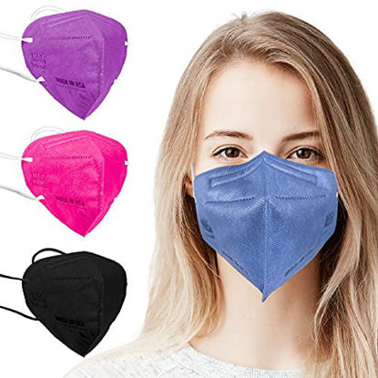 Picture of 5 Layer Protection Breathable Face Mask (Denim Blue) - Made in USA - Filtration>95% with Comfortable Elastic Ear Loop | Bandanna Replacement | For Travel and Personal Care (20 pcs)