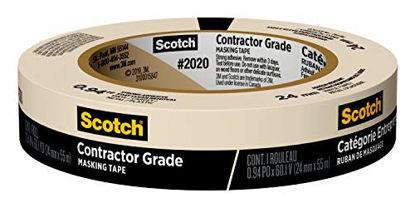 Picture of Scotch Contractor Grade Masking Tape, 0.94 inches by 60.1 yards (1,442 yards total), 2020, 24 Rolls