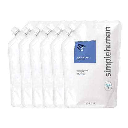 Picture of simplehuman Spring Water Moisturizing Liquid Hand Soap Refill Pouch, 34 Fl. Oz. (Pack of 6)