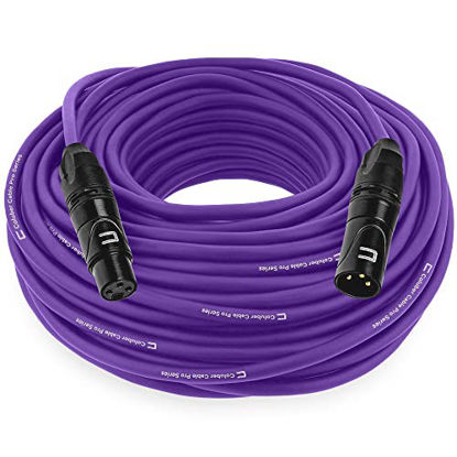 Picture of Balanced XLR Cable Male to Female - 50 Feet Purple - Pro 3-Pin Microphone Connector for Powered Speakers, Audio Interface or Mixer for Live Performance & Recording