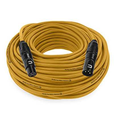 Picture of Balanced XLR Cable Male to Female - 75 Feet Yellow - Pro 3-Pin Microphone Connector for Powered Speakers, Audio Interface or Mixer for Live Performance & Recording