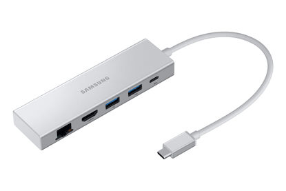 Picture of SAMSUNG Multiport Adapter - USB C, USB C, HDMI FHD& RJ45 Silver