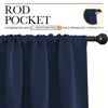 Picture of NICETOWN Blackout Curtains for Bedroom, Blackout Draperies, Home Decorations Thermal Insulated Solid Rod Pocket Blackout Drapes for Cafe (Navy, One Pair, 62 x 63-inch)