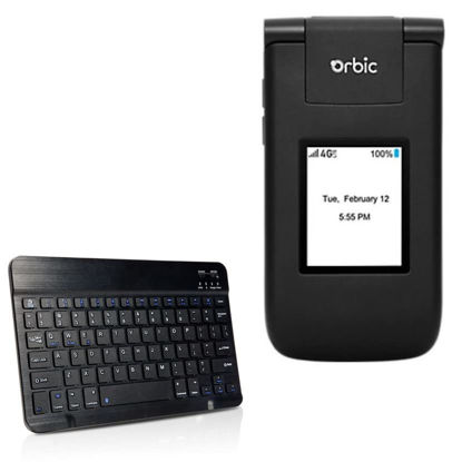 Picture of BoxWave Keyboard Compatible with Orbic Journey V (Keyboard by BoxWave) - SlimKeys Bluetooth Keyboard, Portable Keyboard with Integrated Commands for Orbic Journey V - Jet Black
