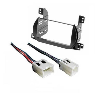 Picture of Aftermarket Radio Stereo Installation Install Mounting Trim Double Din Dash Kit + Wire Harness Compatible with Nissan Altima 2002-2004