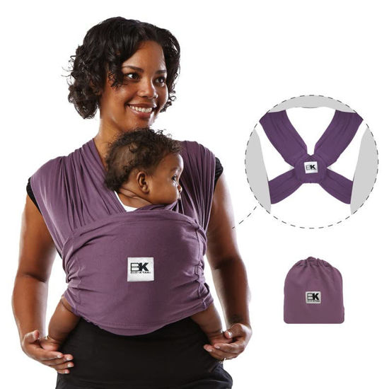 GetUSCart Baby K tan Baby Wrap Carrier Pre Wrapped and Simple as 1 2 3 Pillowy Soft Slip On Not Like Any Newborn Sling No rings No tying No Buckles Original Eggplant Large