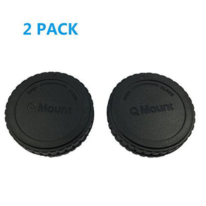Picture of (2 Pack) LXH Black Camera Front Body Cap & Rear Lens Cap Cover For Pentax Q Mount Q7 Q10 Cameras + Pentax Q Mount Lenses
