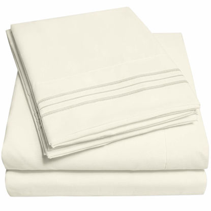 Picture of 1500 Supreme Collection Extra Deep Pocket Sheets Set - Luxury Soft Bed Sheets, Wrinkle Free, Bedding, Over 40 Colors, 21 inch Extra Deep Pocket, Full, Ivory