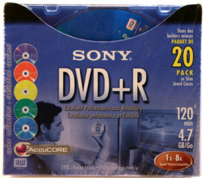 Picture of Sony 20DPR47LX3 20 Pack DVD+R Discs