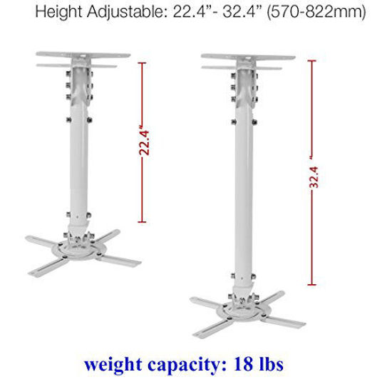 GetUSCart Loctek PT3 Projector Ceiling Mount Bracket White Fits max