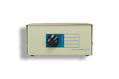 Picture of KENTEK DB25 4 Way Manual Data Switch Box RS-232 Parallel Serial D-Sub 25 Pin Female I/O ABCD Port for PC MAC to Peripherals Devices Printer Modem