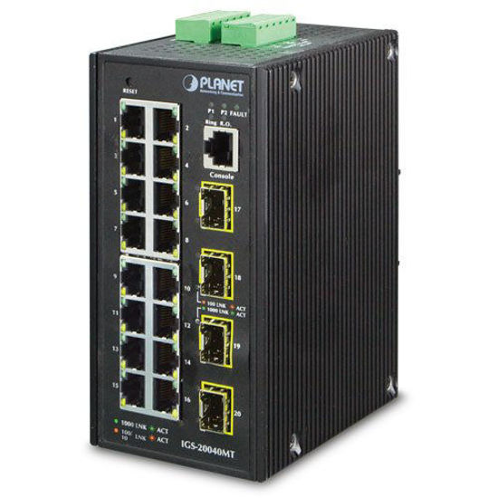 Picture of IGS-20040MT L2+ Industrial 16-Port 10/100/1000T + 4 100/1000X SFP Managed Switch