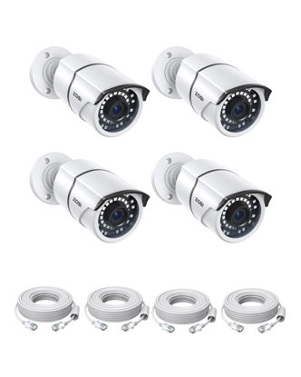 Picture of ZOSI 4PK 5MP Add-on POE IP Security Camera with Ethernet Cables Outdoor Bullet Camera with 120ft Night Vision, IP66 Weatherproof, Compatible PoE NVR Recorder(Model:ZR08EN,ZR08DN,ZR08PN,ZR16DK)