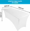 Picture of Utopia Kitchen Spandex Tablecloth 1 Pack [8FT, White] Tight, Fitted, Washable and Wrinkle Resistant Stretch Rectangular Patio Table Cover for Event, Wedding, Banquet & Parties [96Lx30Wx30H Inch]