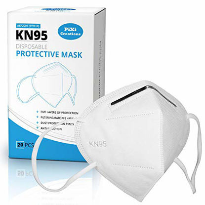 Picture of 20 pcs Face Mask - 5 Layer Filters - Hypoallergenic Face Protection Dust Proof Mask - Superior Face Sealing, Comfortable, Breathable With Elastic Ear Loop
