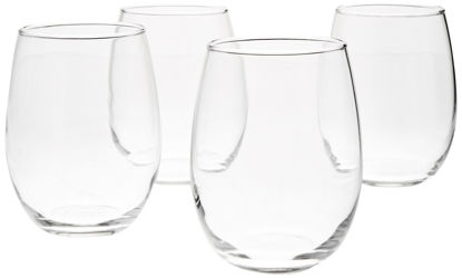 Picture of Amazon Basics Stemless Wine Glasses (Set of 4), 15 oz