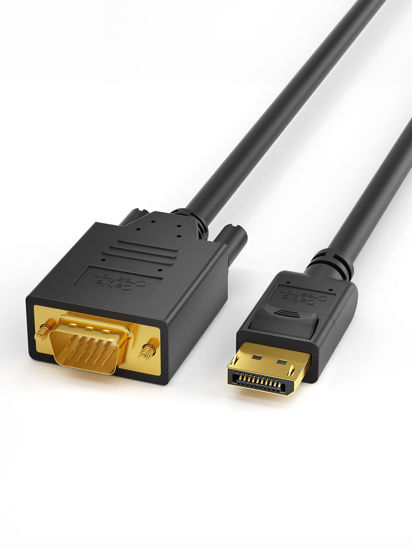 CableCreation Displayport to VGA Cable 6FT, Displayport to VGA Adapter Gold  Plated 1080P@60Hz, Standard DP Male to VGA Male Cable, Compatible with