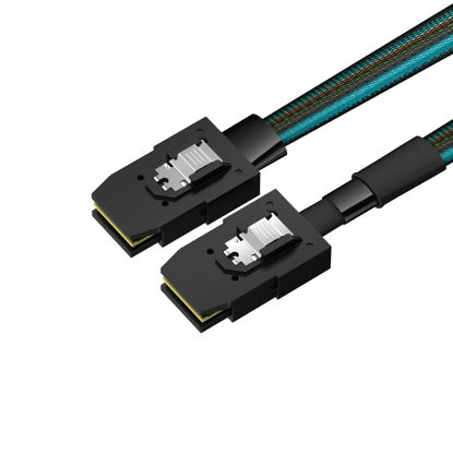 Picture of (2 Pack) Internal Mini SAS SFF-8087 Right Angle to Mini SAS SFF-8087 Mini SAS Cable, 1.8 FT / 54 cm