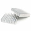 Picture of Unxuey 4Pcs Set Aluminum Heat Sink Cooler Fin White Tone Aluminium Radiator for Power Amplifier Transistor 70mm(L) x 70mm(W) x 15mm(H)