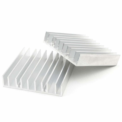 Picture of Unxuey 4Pcs Set Aluminum Heat Sink Cooler Fin White Tone Aluminium Radiator for Power Amplifier Transistor 70mm(L) x 70mm(W) x 15mm(H)