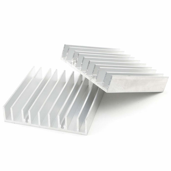 Picture of Unxuey 4Pcs Set Aluminum Heat Sink Cooler Fin White Tone Aluminium Radiator for Power Amplifier Transistor 70mm(L) x 70mm(W) x 15mm(H)