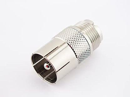 Picture of 1 Piece W5SWL Brand Premium Series Push-On PL-259 Adapter Female UHF to Male UHF Quick Connect (-NOT for Cable or TV-)